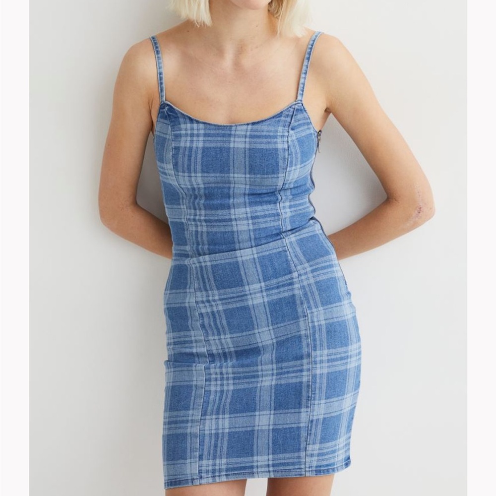 Women’s Divided Fitted Light Denim Blue Jean Dress XS